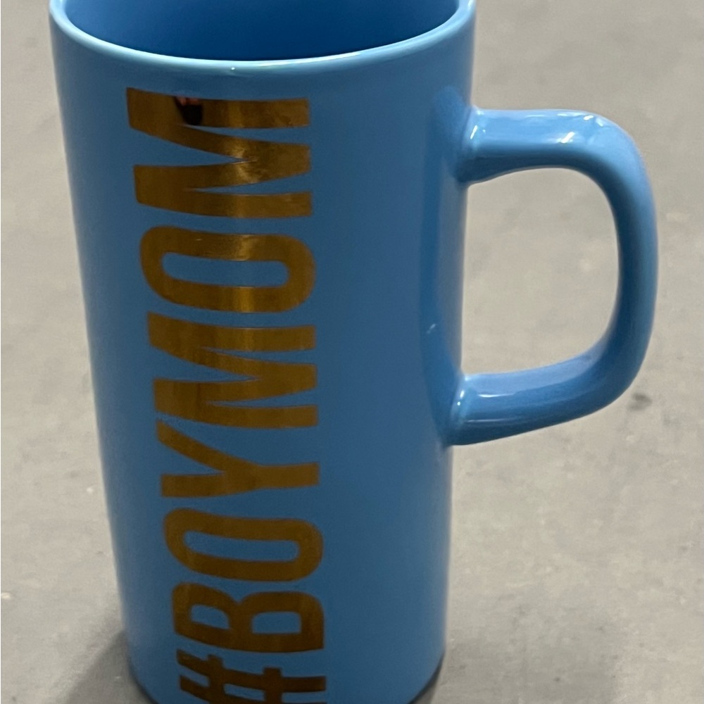 #BoyMom Mug - Blue & Gold . Charming Charlie. Coffee Mug.  Mom Gift.